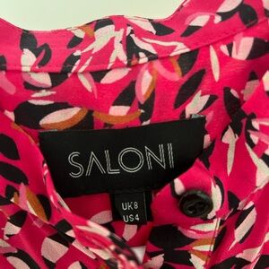 Saloni Pink and Black Patterned Dress